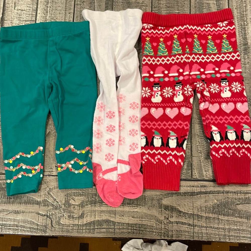 Christmas bottoms. Two leggings and tights